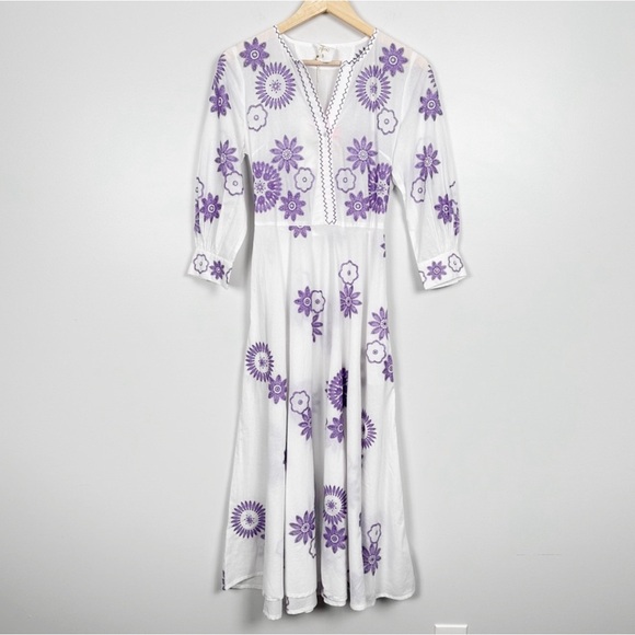 NIMO WITH LOVE White and Purple Azurite Dress NEW - Picture 8 of 12